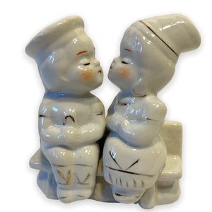 Vintage Chinese  Kissing  Bench Sitter Porcelain Figurine